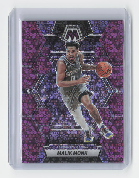 2022-23 - MALIK MONK - Purple Fast Break Boookend 50/50 - Mosaic - Kings #119