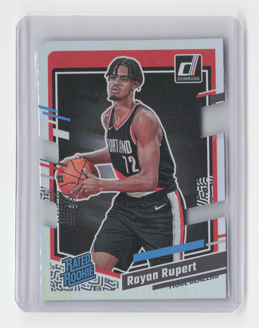 2023-24 RAYAN RUPERT Rated Rookie Silver Die cut 19/75 - Donruss Blazers - #218