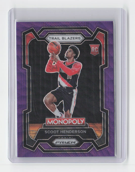 2023-24 SCOOT HENDERSON Purple Monopoly Prizm Blazers