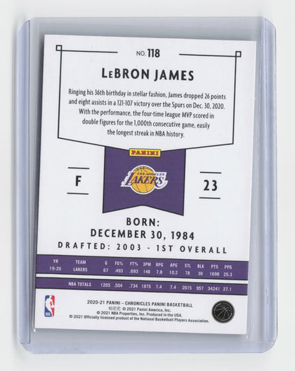 2020-21 LEBRON JAMES Green Foil Chronicles Lakers