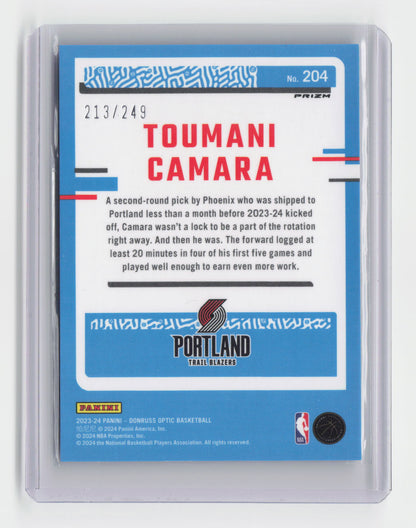 2023-24 TOUMANI CAMARA Blue Seismic 213/249 Donruss Optic Blazers