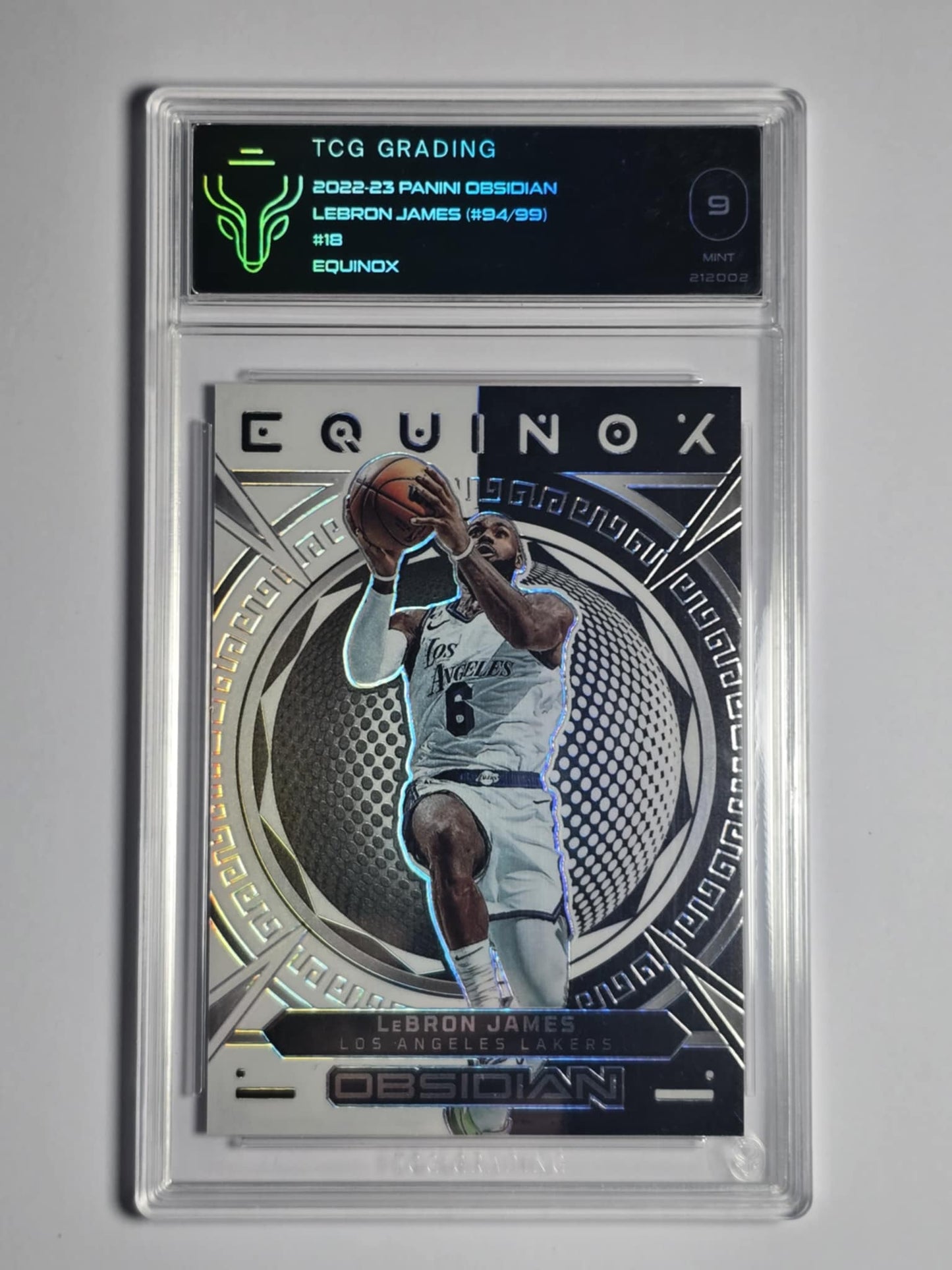 2022-23 LEBRON JAMES Equinox 94/99 TCG 9 Obsidian Lakers