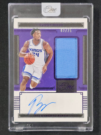2020-21 BUDDY HIELD Purple 02/25 Patch Auto Panini One and One Kings #JA-BHE