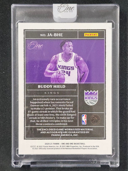 2020-21 BUDDY HIELD Purple 02/25 Patch Auto Panini One and One Kings #JA-BHE