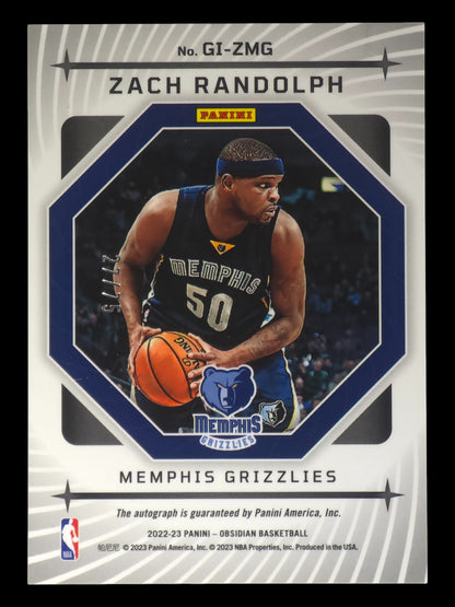2022-23 ZACH RANDOLPH Galaxy Auto Obsidian Grizzlies GI-ZMG