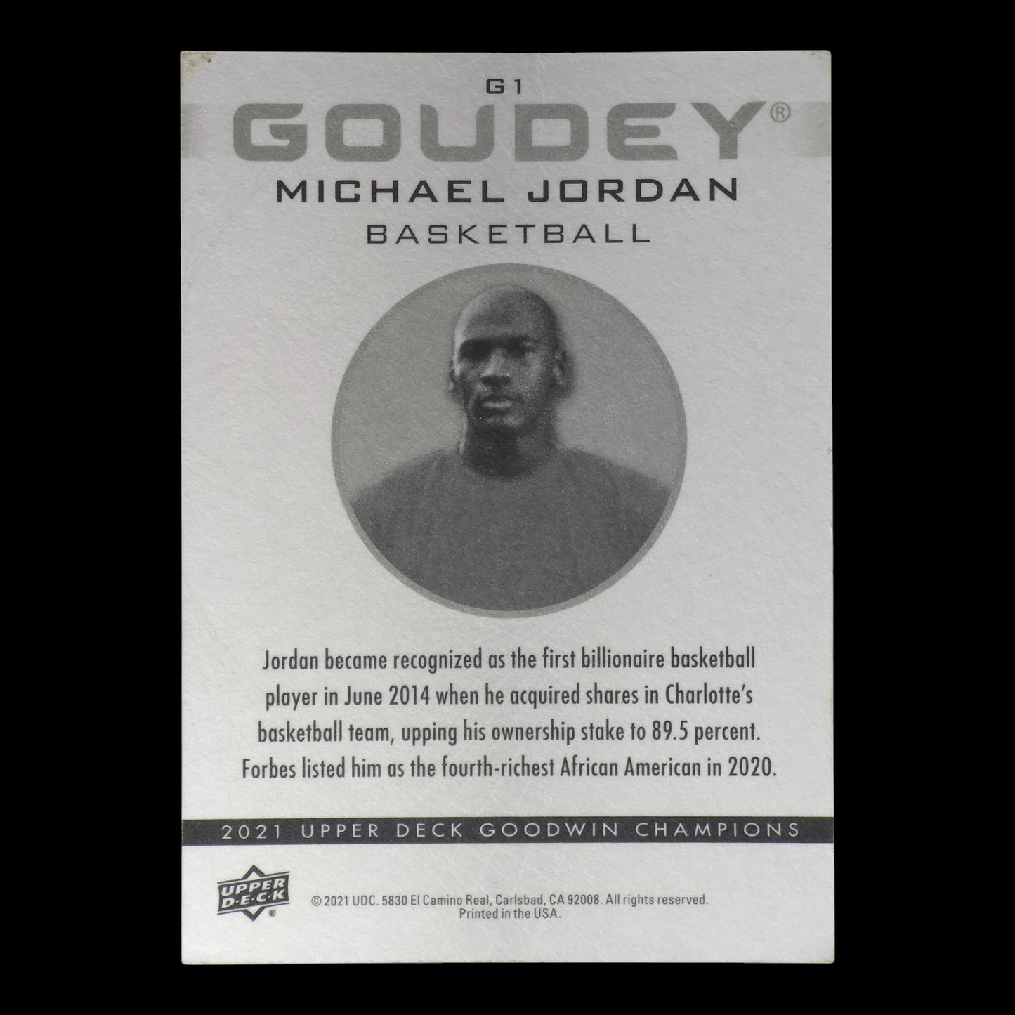 2021-22 MICHAEL JORDAN Goudey Goodwin Champions Upper Deck G1