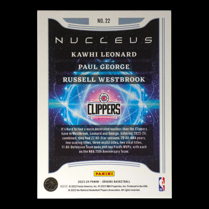 2023-24 LEONARD / GEORGE / WESTBROOK Nucleus Origins Clippers #22