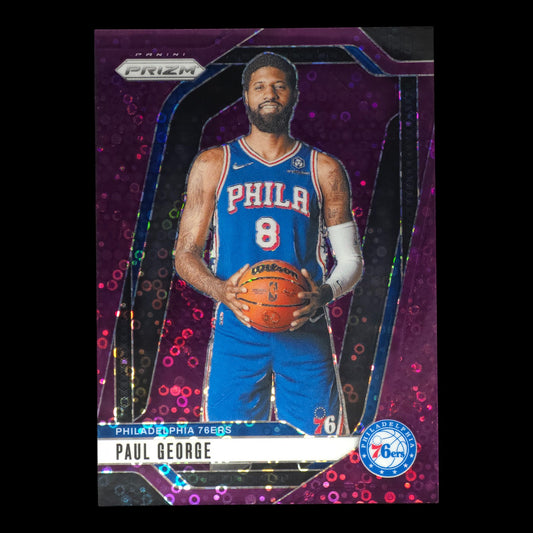 2024-25 PAUL GEORGE Purple 14/75 Prizm Fast Break 76ers #50
