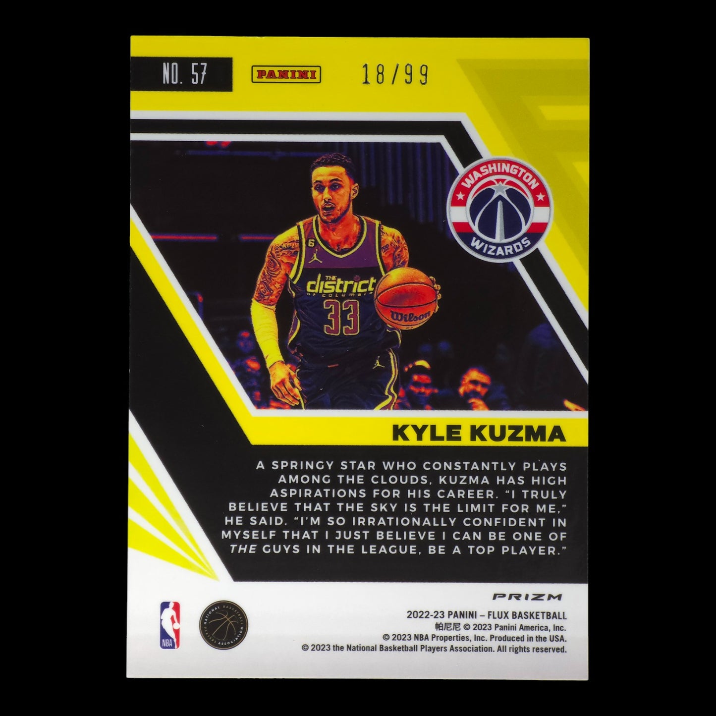2022-23 KYLE KUZMA Red Mojo 18/99 Flux Wizards #57