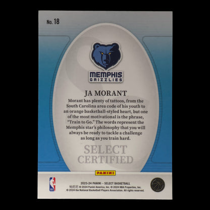 2023-24 JA MORANT Select Certified Select Grizzlies #18