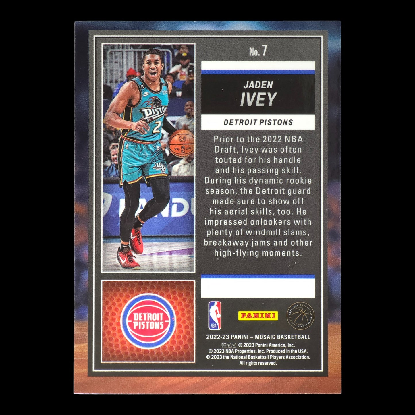 2022-23 JADEN IVEY Jam Masters Mosaic Pistons #7