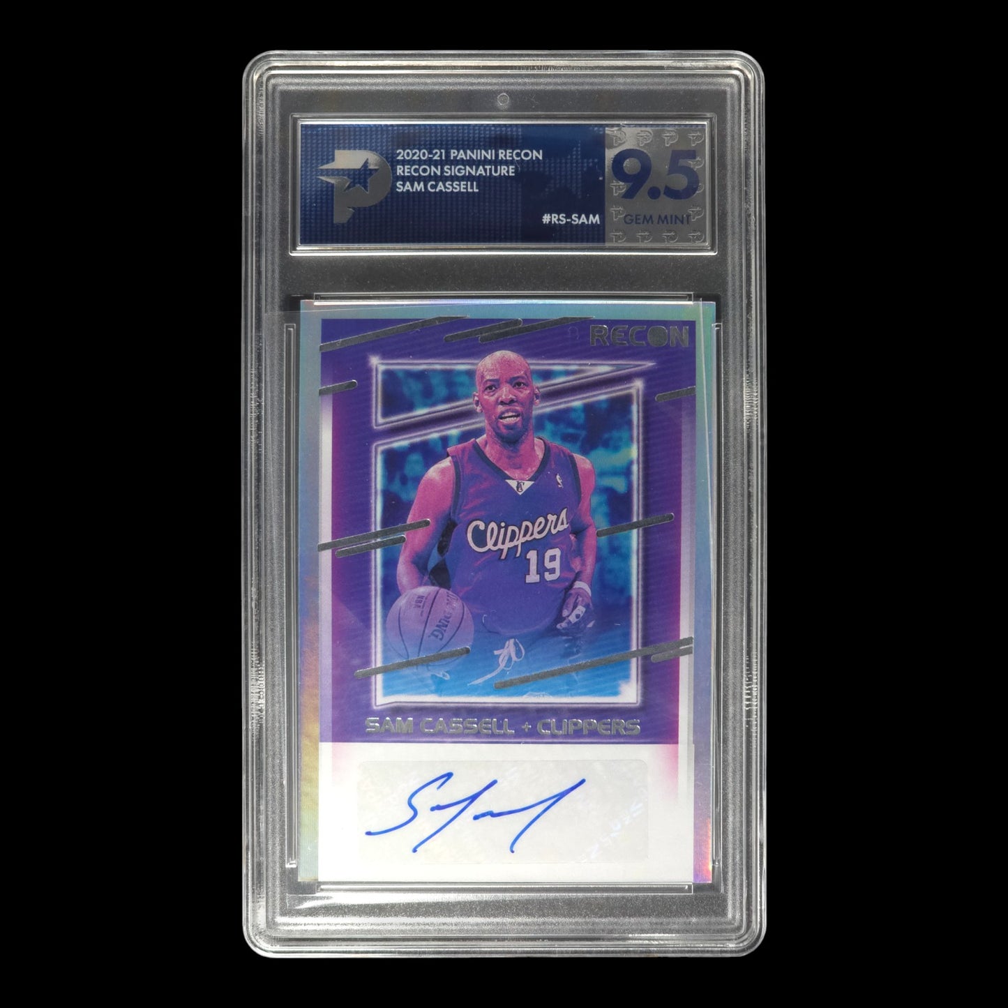2020-21 SAM CASSELL Autograph Recon Clippers PSG 9.5 RS-SAM