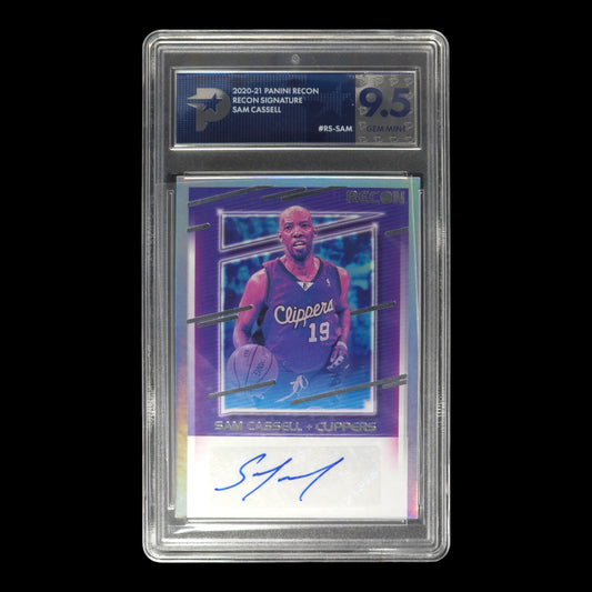 2020-21 SAM CASSELL Autograph Recon Clippers PSG 9.5 RS-SAM