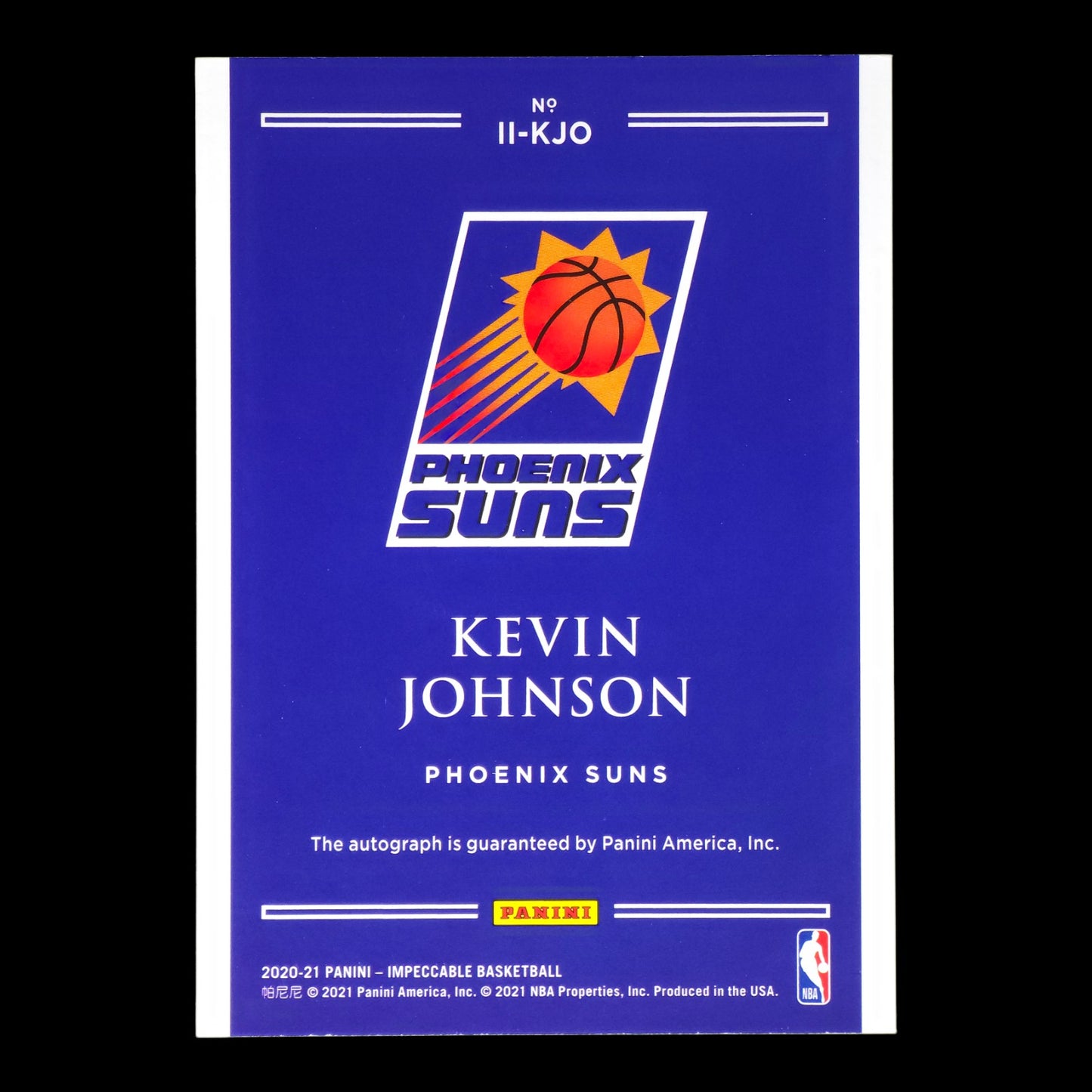 2020-21 KEVIN JOHNSON Indelible On Card Auto 50/99 Impeccable Suns II-KJO