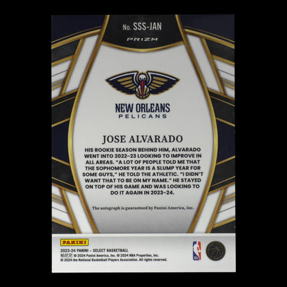 2023-24 JOSE ALVARADO Silver Autograph Select Pelicans SSS-JAN