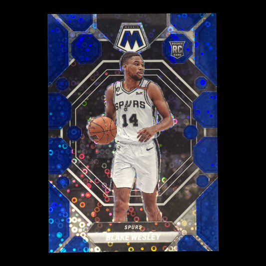 2022-23 BLAKE WESLEY Rookie Blue Disco 38/85 Mosaic Spurs #249