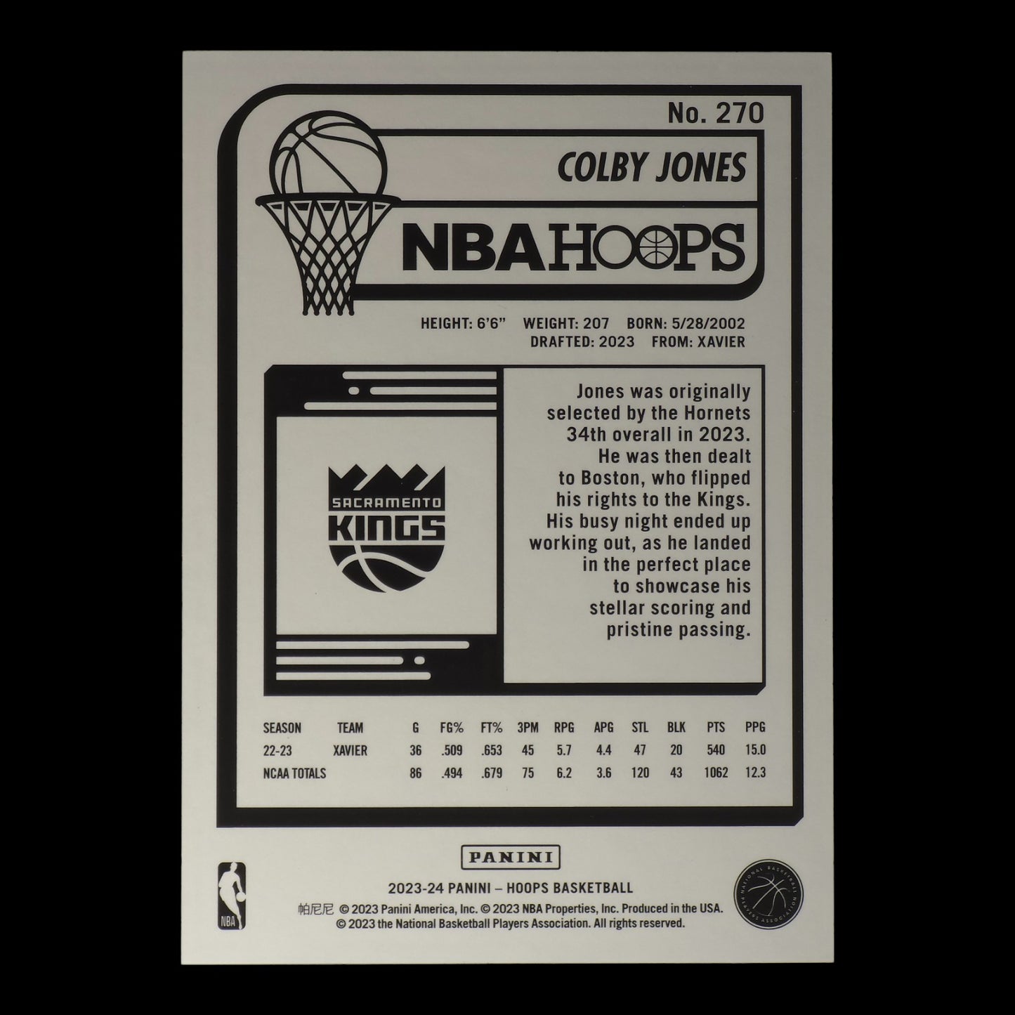 2023-24 COLBY JONES Rookie Asia Red 94/99 Hoops Int Kings #270