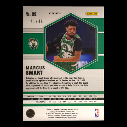 2020-21 MARCUS SMART Pink 41/49 Mosaic Celtics #99
