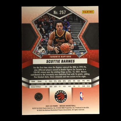 2021-22 SCOTTIE BARNES Rookie National Pride Mosaic Raptors #257