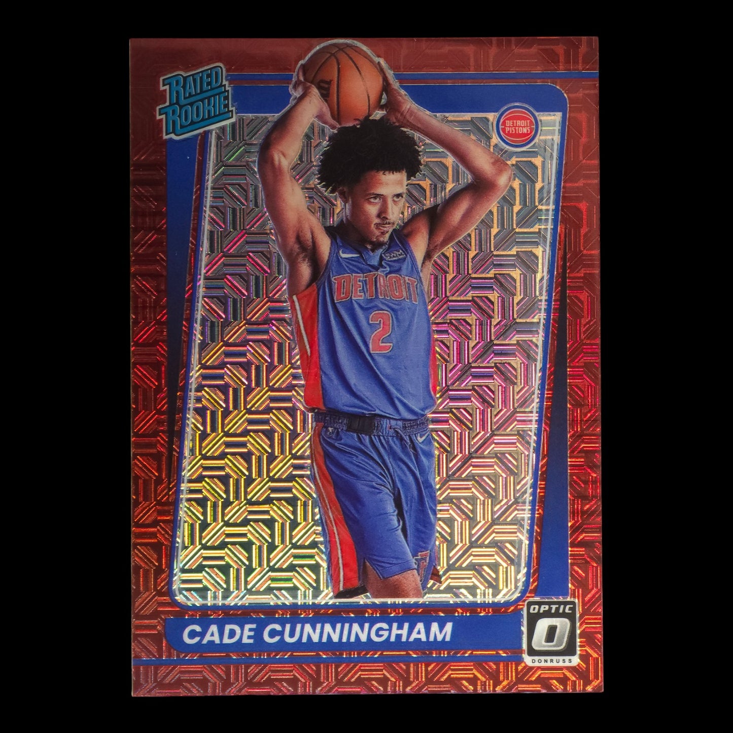 2021-22 CADE CUNNINGHAM Rated Rookie Red Mojo Choice Optic #161