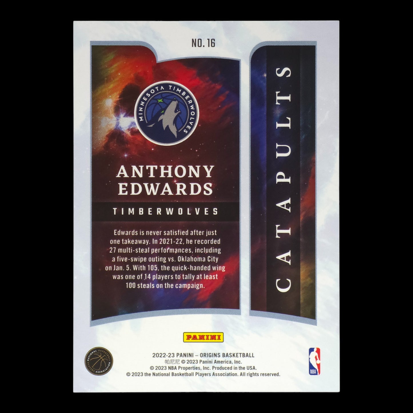 2022-23 ANTHONY EDWARDS Catapults Origins Timberwolves #16