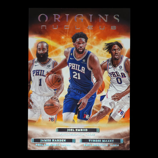 2022-23 EMBIID HARDEN MAXEY Nucleus Origins 76ers #3