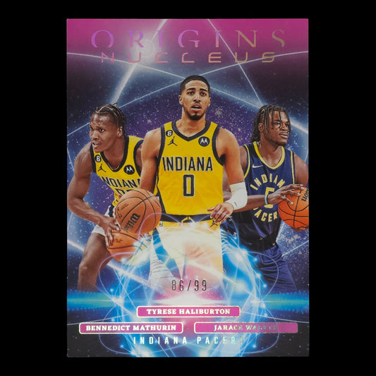 2023-24 HALIBURTON MATHURIN WALKER Nucleus Pink 86/99 Pacers #12
