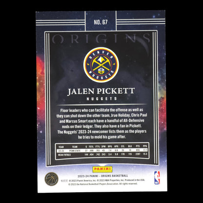 2023-24 JALEN PICKETT Rookie Burgundy 113/115 Origins Nuggets #67