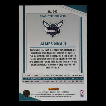 2023-24 JAMES NNAJI Rookie International Red 40/88 Elite Hornets #243