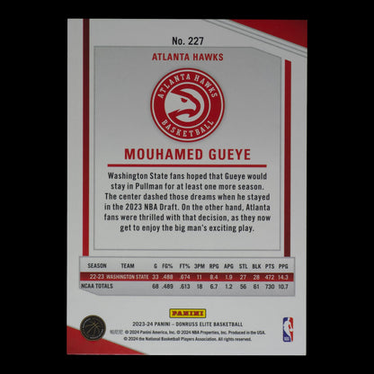 2023-24 MOUHAMED GUEYE Rookie International Red 64/88 Elite Hawks #227