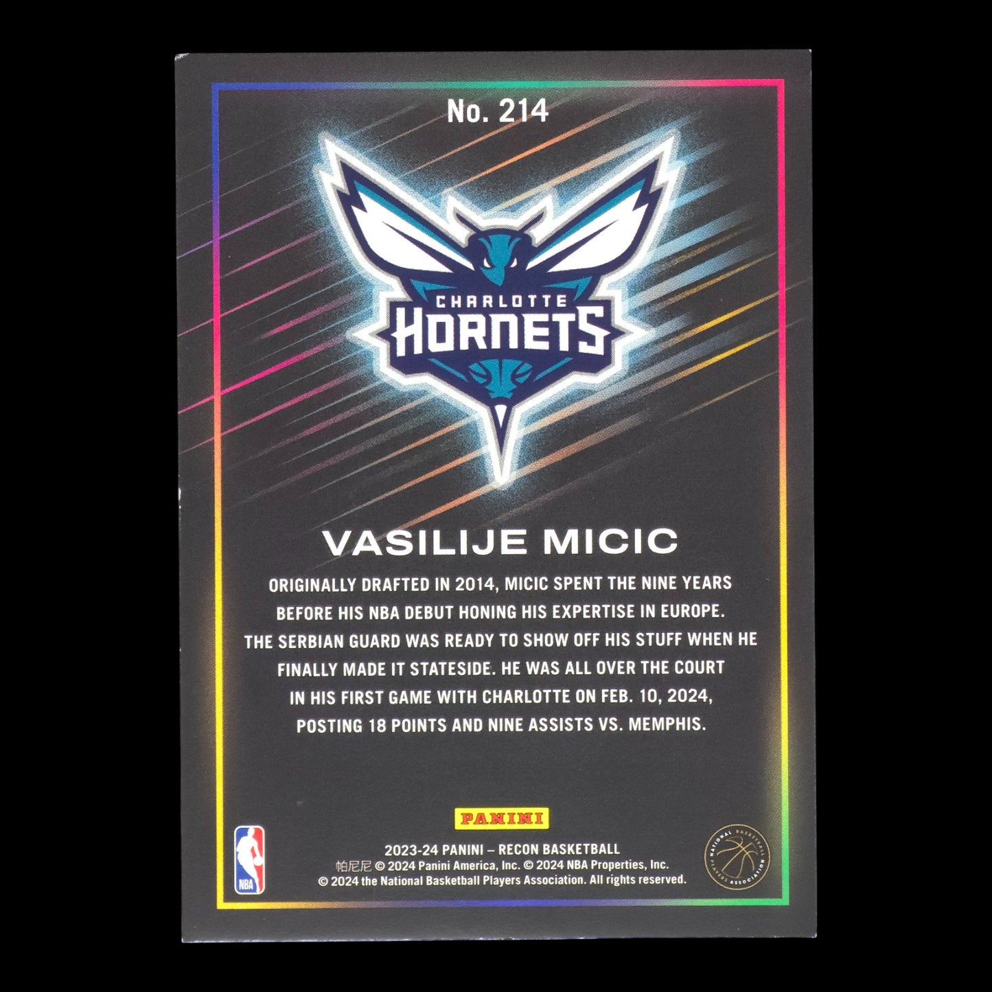 2023-24 VASILIJE MICIC Rookie Red 47/199 Recon #214