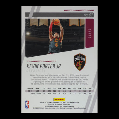 2019-20 KEVIN PORTER JR. RC Prestige Red Foil 133/149 Chronicles