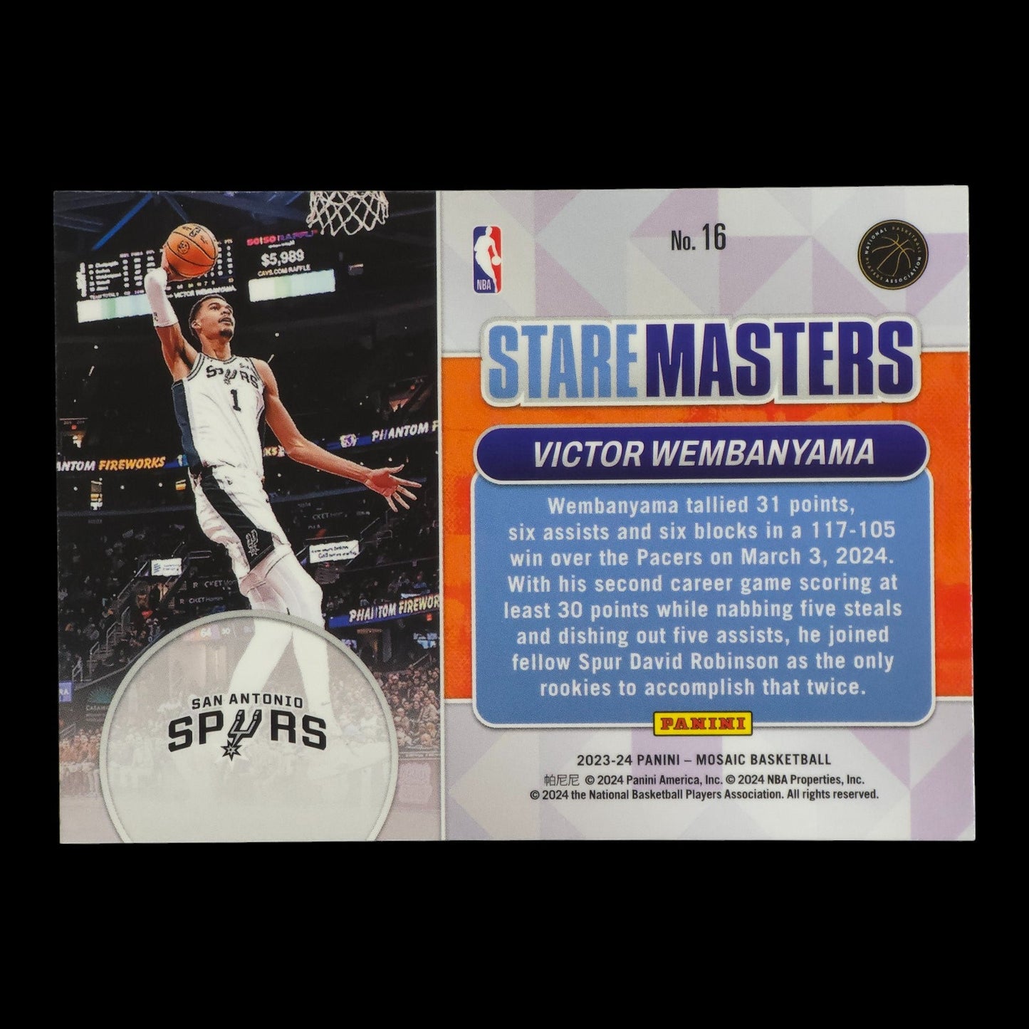 2023-24 VICTOR WEMBANYAMA Stare Masters Mosaic Spurs #16 1