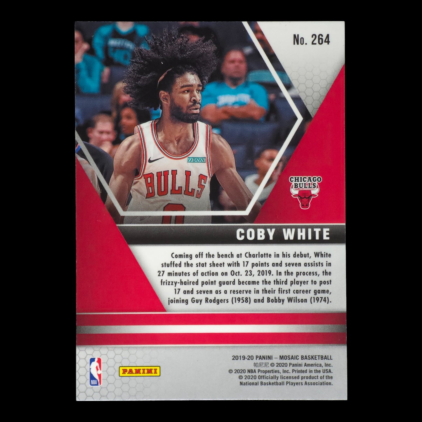 2019-20 COBY WHITE NBA Debut Rookie Mosaic Bulls #264