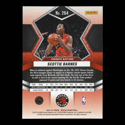 2021-22 SCOTTIE BARNES NBA Debut Rookie Mosaic Raptors #264