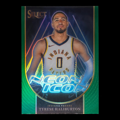 2023-24 TYRESE HALIBURTON Green Neon Icon Select Pacers #14