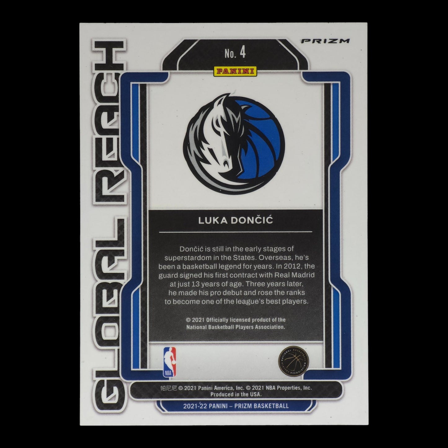 2021-22 LUKA DONCIC Green Global Reach Prizm Mavericks #4