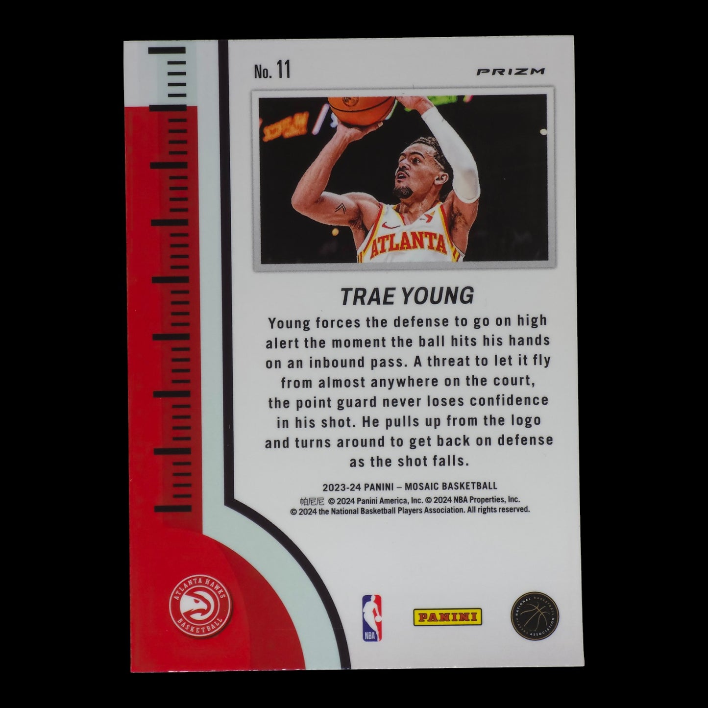 2023-24 TRAE YOUNG Silver Mosaic Heat Check Mosaic Hawks #11