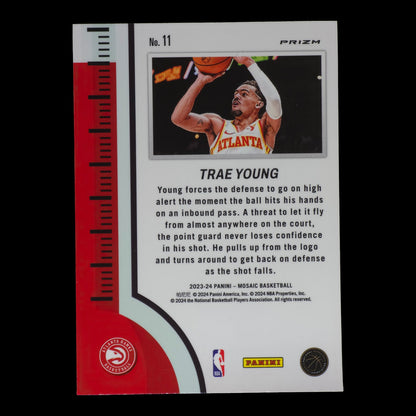 2023-24 TRAE YOUNG Silver Mosaic Heat Check Mosaic Hawks #11