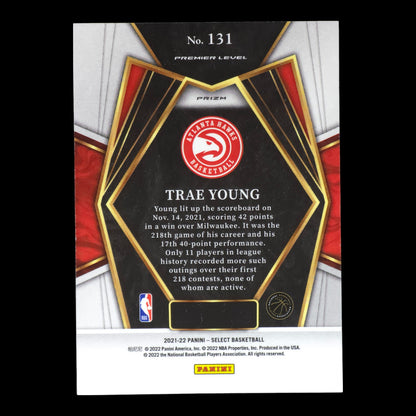2021-22 TRAE YOUNG Premier Level Blue Shimmer Select Hawks #131