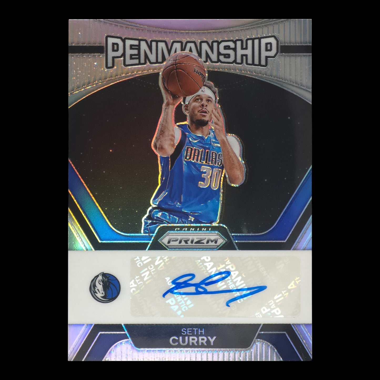 2023-24 SETH CURRY Penmanship Holo Prizm Mavericks PNM-SCY