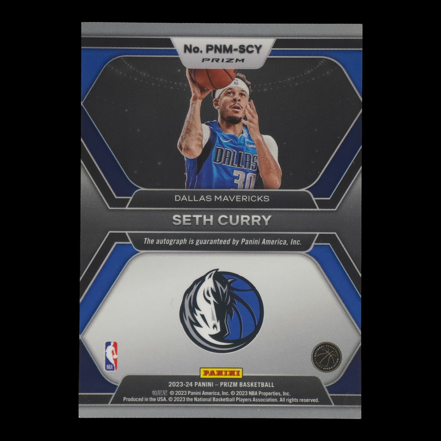 2023-24 SETH CURRY Penmanship Holo Prizm Mavericks PNM-SCY