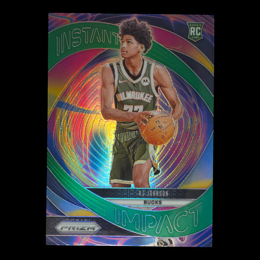2024-25 AJ JOHNSON Instant Impact Green Prizm Bucks #11