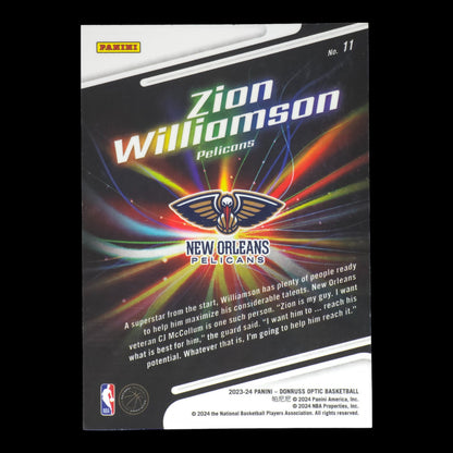 2023-24 ZION WILLIAMSON Lights Out Optic Pelicans #11