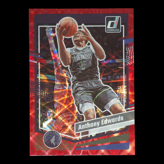 2023-24 ANTHONY EDWARDS Red International Donruss Timberwolves #137