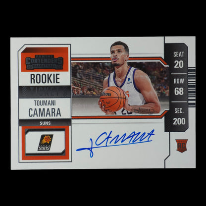 2023-24 TOUMANI CAMARA Rookie Ticket On card Autograph Contenders Suns #129