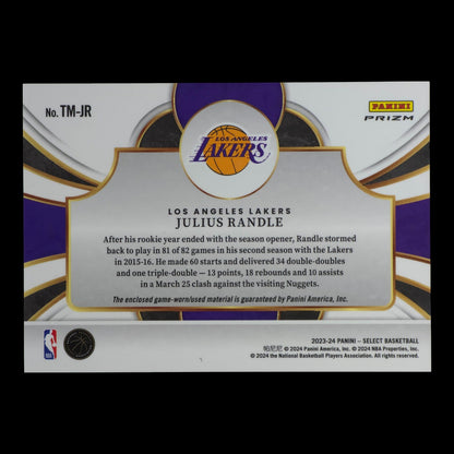 2023-24 JULIUS RANDLE Throwback Memorabilia Game Worn Silver Prizm Select TM-JR