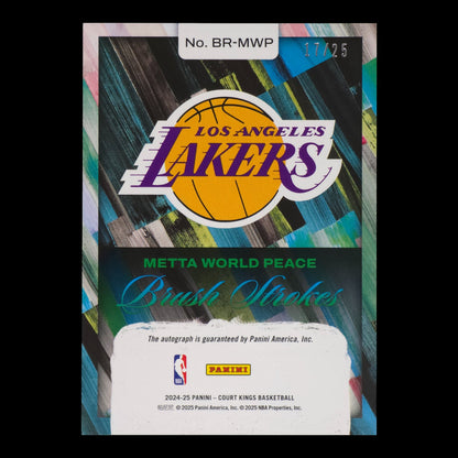 2024-25 METTA WORLD PEACE Brush Strokes 17/25 Court Kings Lakers BR-MWP