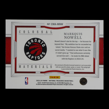 2023-24 MARKQUIS NOWELL Colossal Materials RPA 07/49 National Treasures CMA-MNW