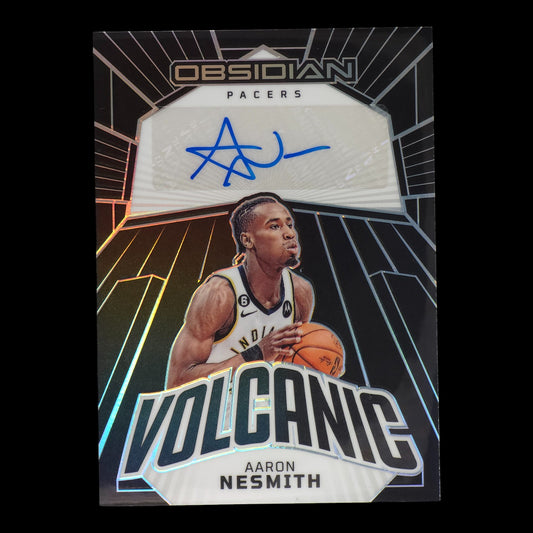 2022-23 AARON NESMITH Volcanic Autograph 9/99 Obsidian Pacers VS-NPI